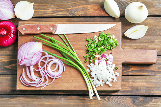 Substitute onion for shallot, but scallions are a little trickier