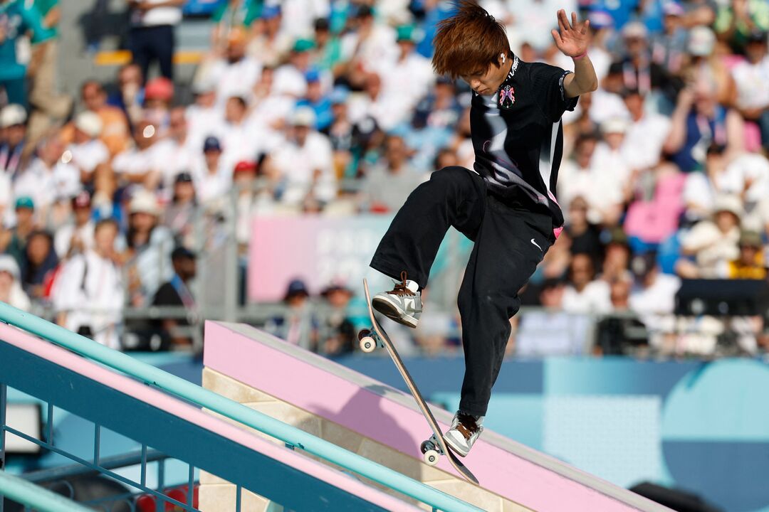 Japan’s ‘wild’ Horigome retains Olympic street skateboard title