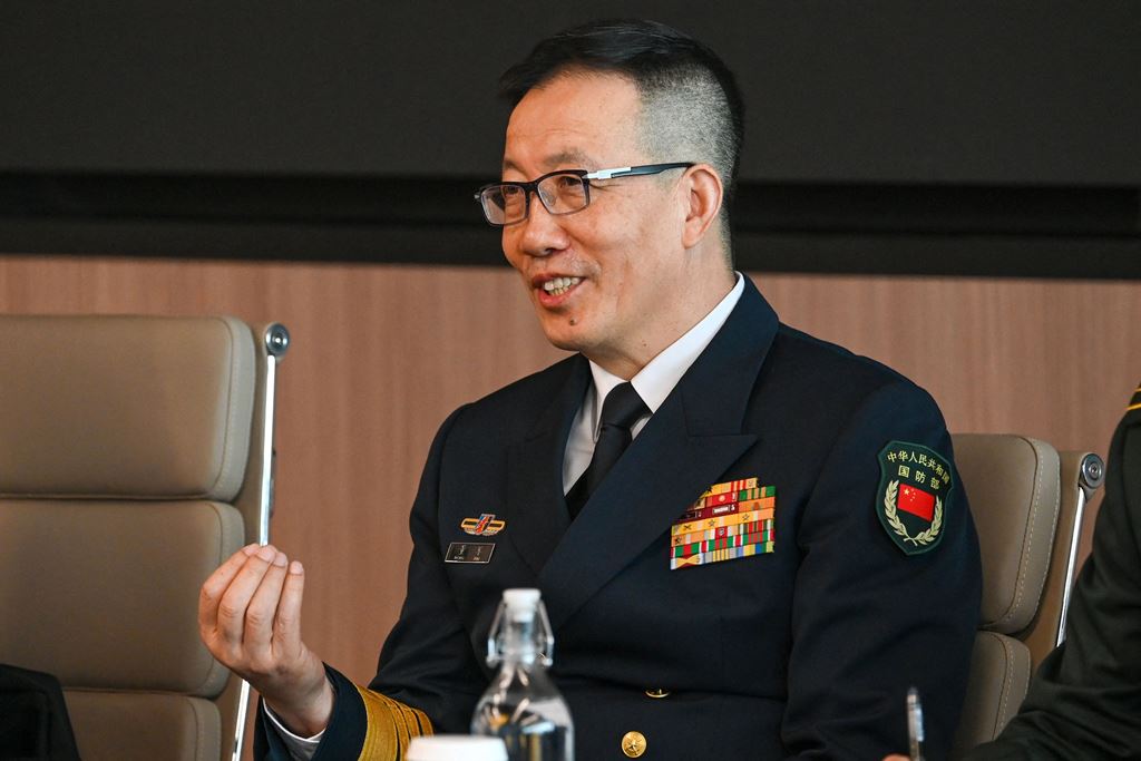 Chinese Defence Minister Dong Jun during an official meeting